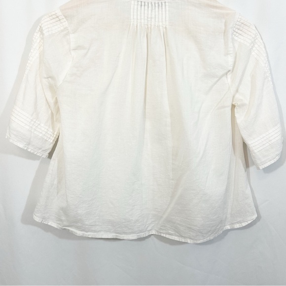 Madewelll X Warm Pintuck Tie Neck Top - Picture 9 of 12